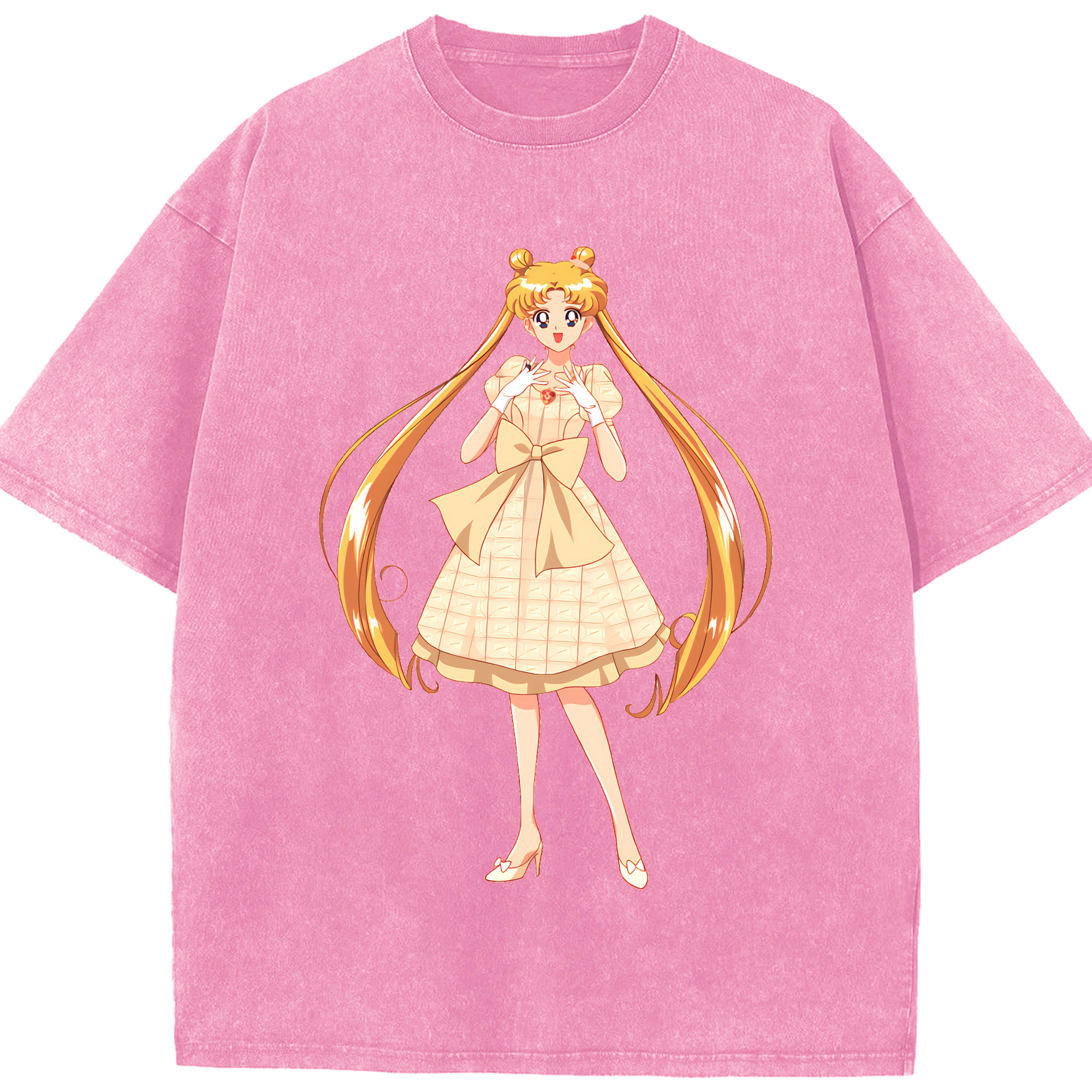 （画像用） 美少女戦士セーラームーン 愛野 美奈子 あいの みなこ Sailor Moon Aino Minako 綿100% ヴィンテージ風 半袖Tシャツ（フロントプリント）